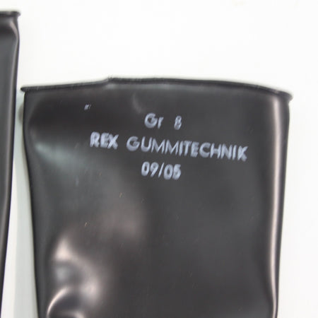 NEW Genuine Surplus German  Army Rubber Gloves Black  (4351)