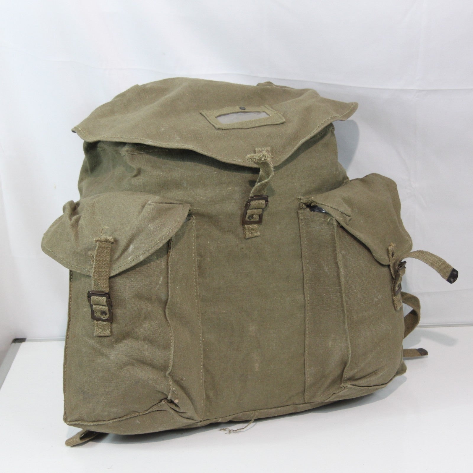 Genuine Surplus Vintage Italian Army Chain Fasten Canvas Bergen Rucksack (4152)