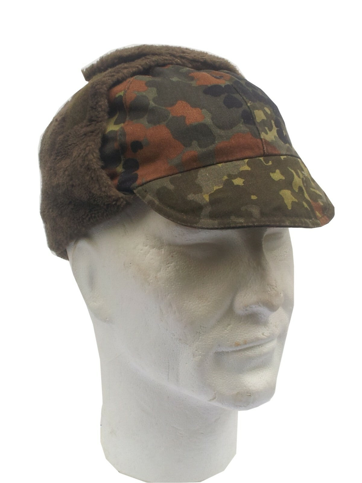 Genuine Surplus German Flektarn Ex Army Cold Weather Hat Wool Lined Peak Cap