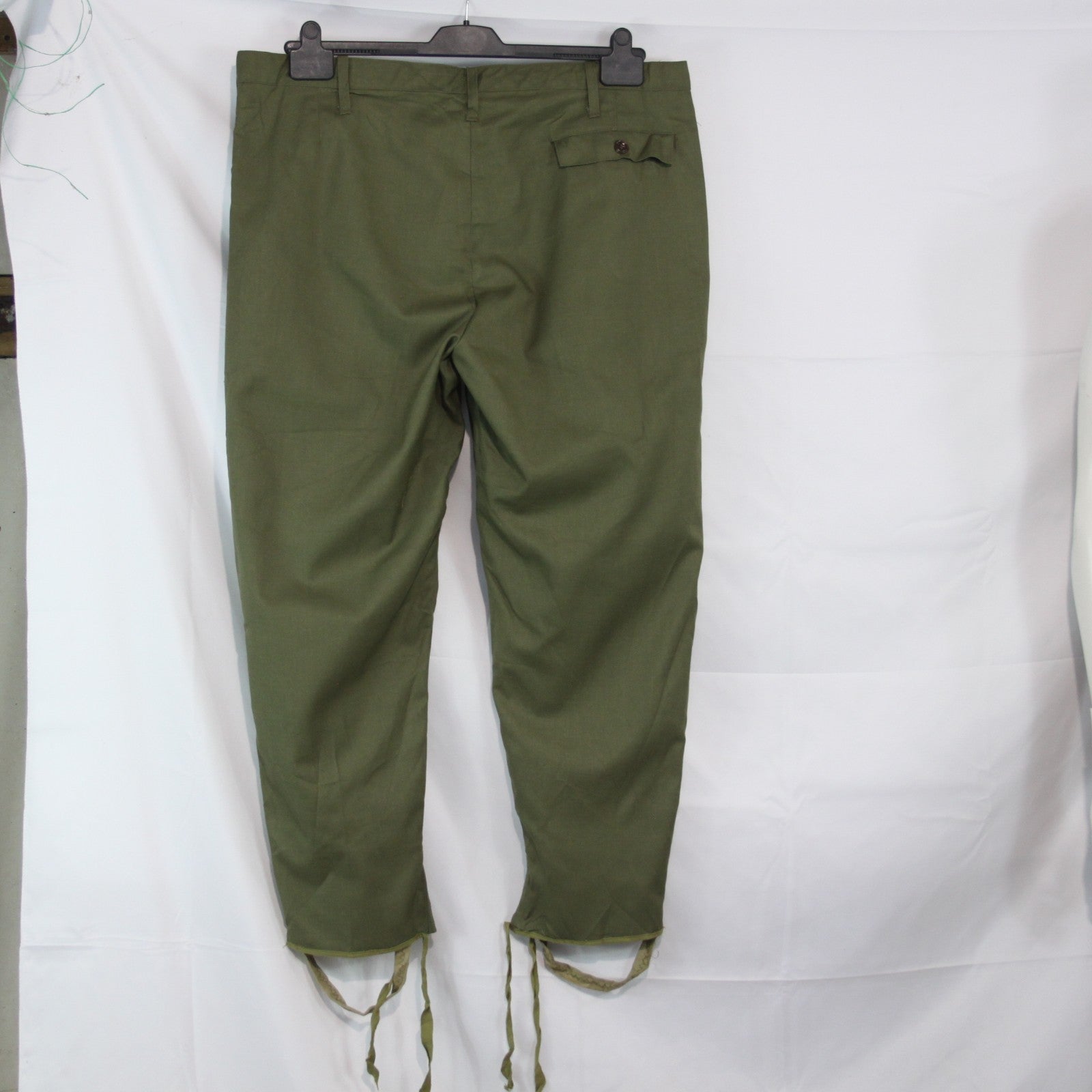 Genuine Surplus Romanian Army Vintage Trousers Stirrups Olive 40" Waist (3680)