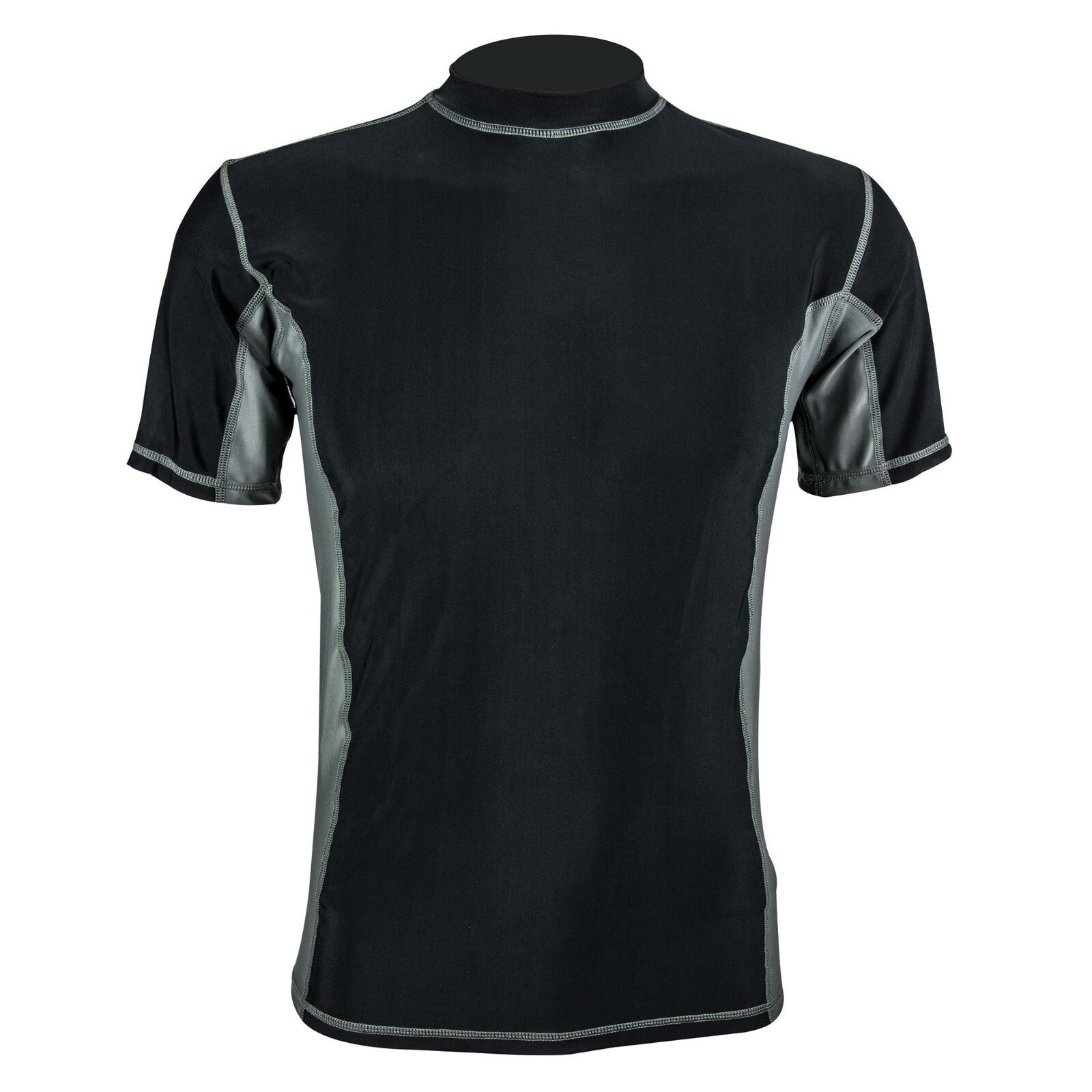 Highlander Pro Comp Mens Base Layer Short Sleeve T-Shirt Vest Wicking Black Grey