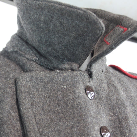 1970's Bulgarian Army Wool Greatcoat Genuine Surplus Grey Repaired 36-38"(3663)