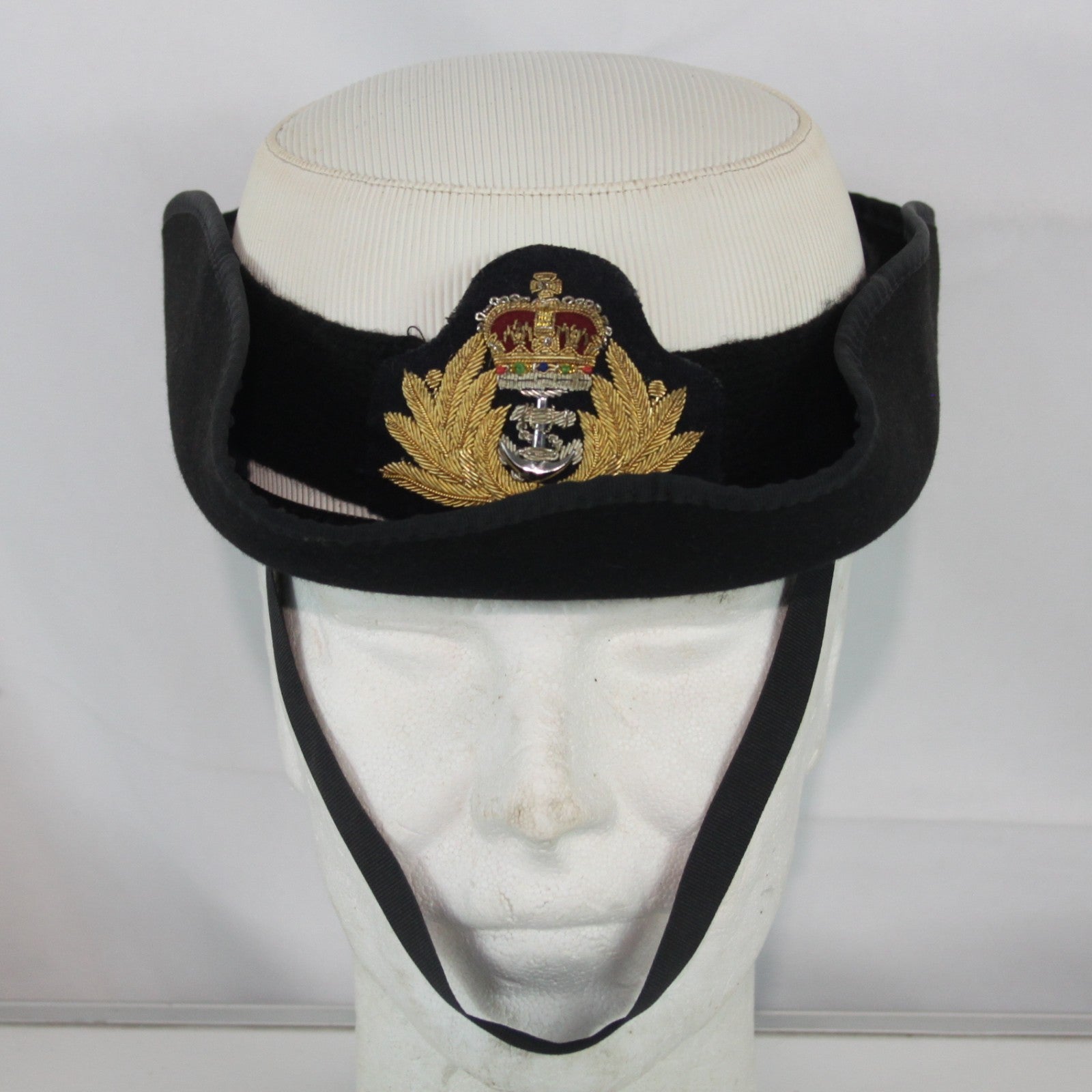 British Royal Navy Officers Tricorn Womens Dress Hat Genuine Surplus G1 (4460)