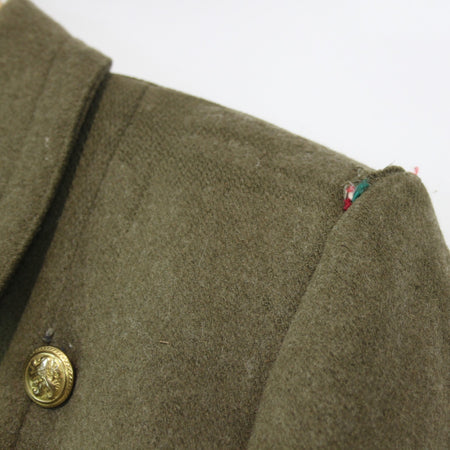Bulgarian Army Overcoat Greatcoat Genuine Surplus Khaki Green32-34" Chest (3515)