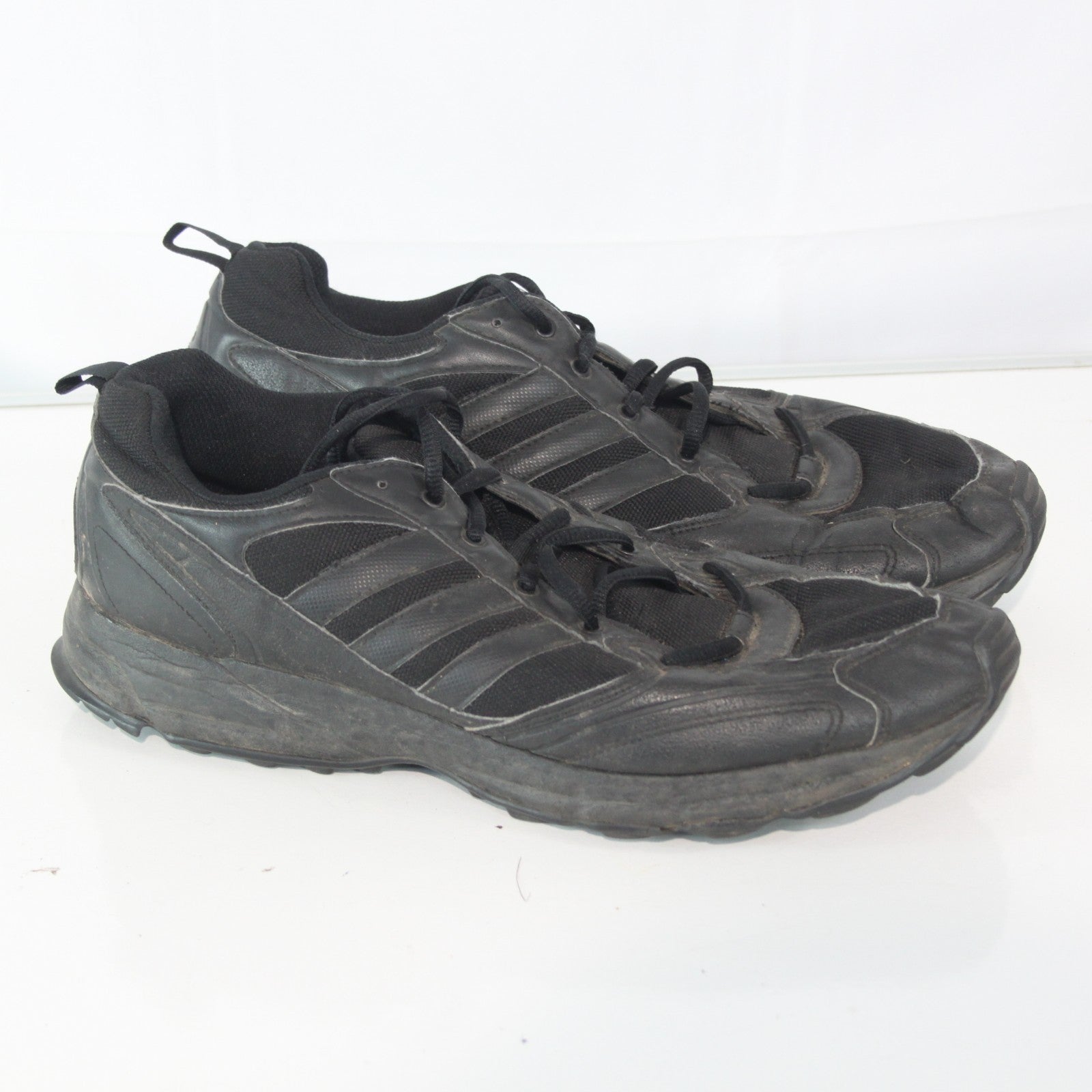 German Army Trainers Black Leather Fabric Genuine Surplus UK 12 (3870