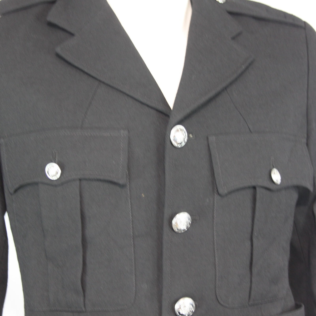 Genuine Surplus British Police Dress Jacket Black Formal Fitted BELTED 3312