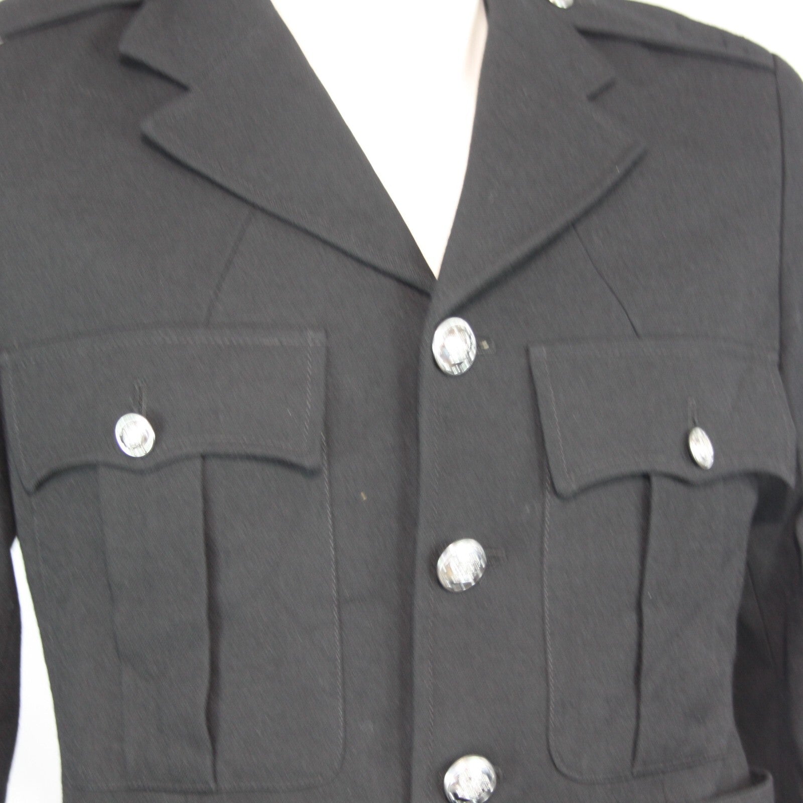 Genuine Surplus British Police Dress Jacket Black Formal Fitted BELTED 3312