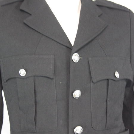 Genuine Surplus British Police Dress Jacket Black Formal Fitted BELTED 3312