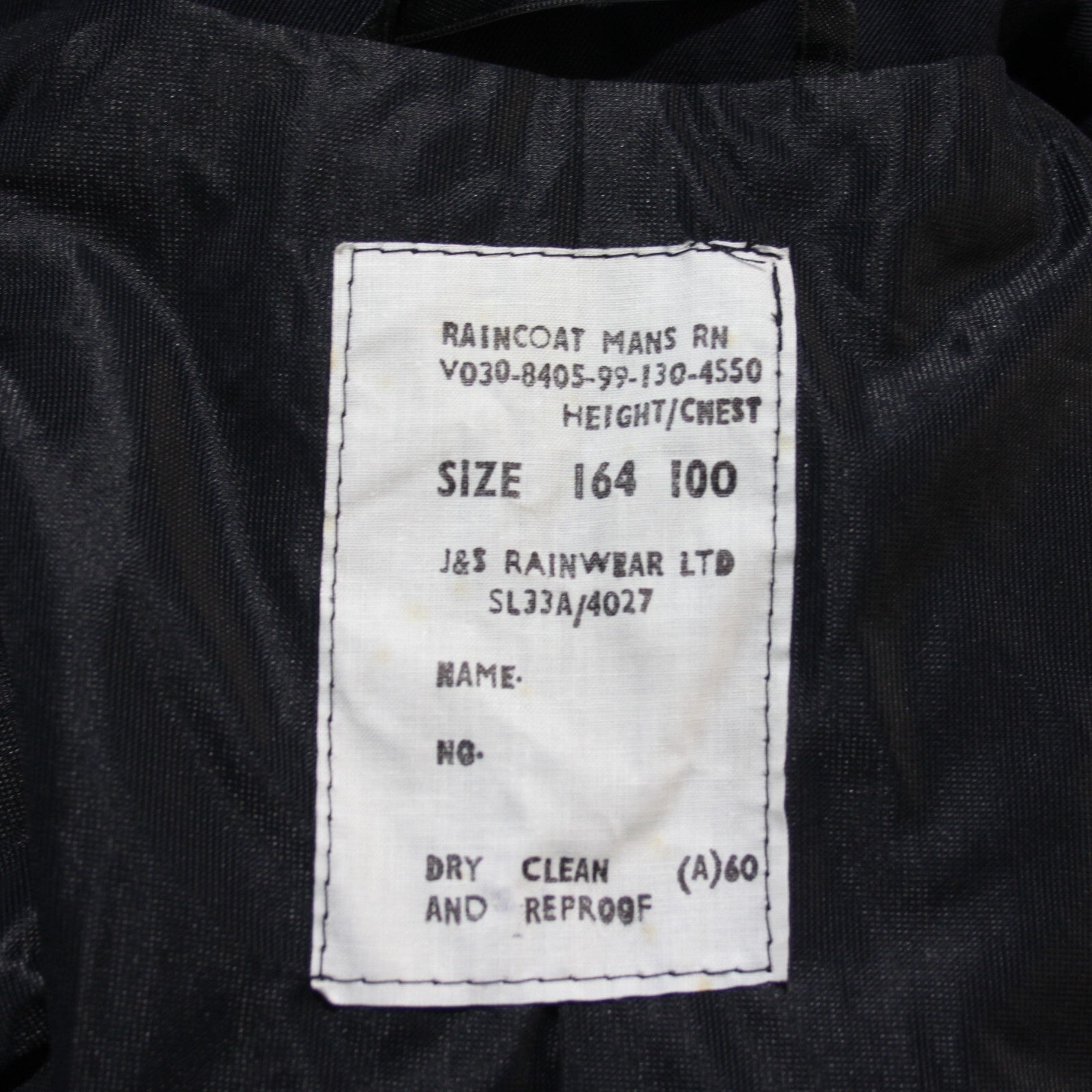 Genuine Surplus British Royal Navy Raincoat Naval Blue Waterproof Overcoat (3150