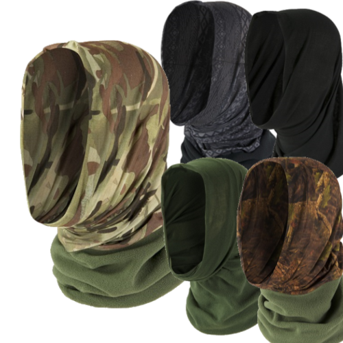 Highlander Headover Fleece Neck Edge Snood  Stretch Head or Face covering 5 Way