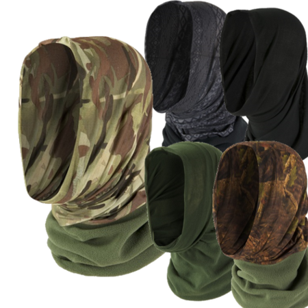 Highlander Headover Fleece Neck Edge Snood  Stretch Head or Face covering 5 Way