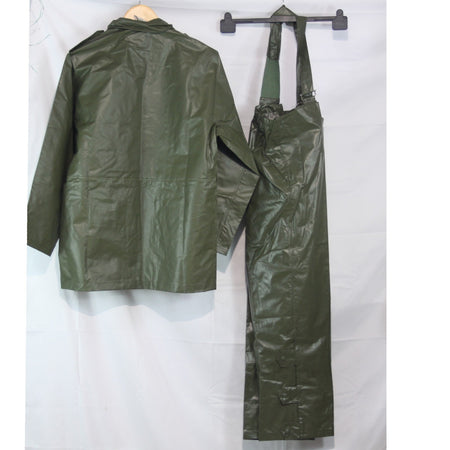 Waterproof Jacket Trouser Set PVC Coated Olive French Army Genuine Surplus(3952)