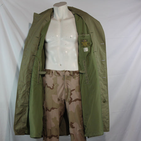 1960's French Army Officers Rain Coat Trench Khaki Genuine Surplus 38-40"(4116)