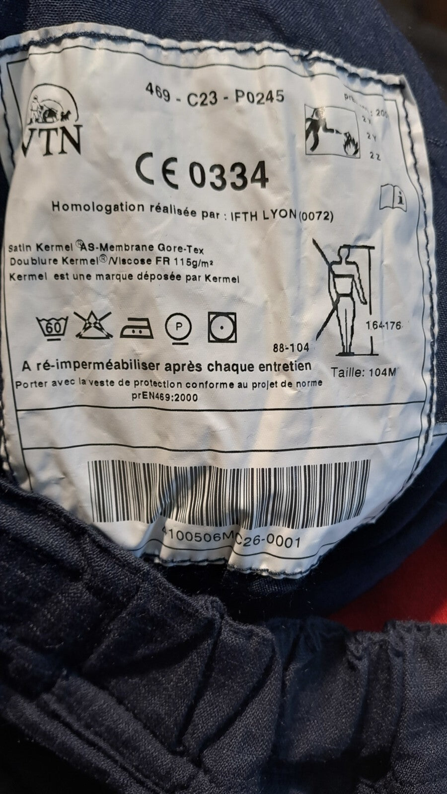 Genuine Surplus French Firefighters Trousers BnB Collectors only 34-40" W (2777)