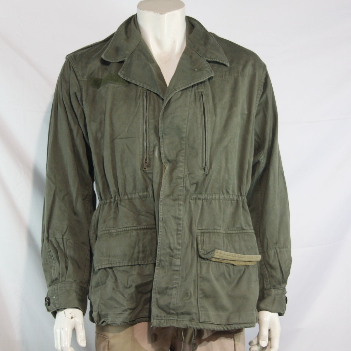 1960's Vintage Genuine Surplus French Army Jacket Cotton Olive G1 42-44" (4032)