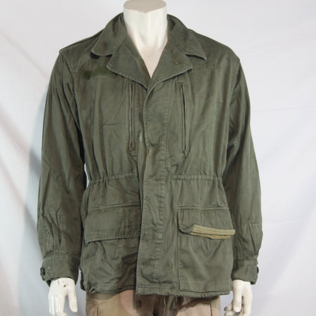 1960's Vintage Genuine Surplus French Army Jacket Cotton Olive G1 42-44" (4032)
