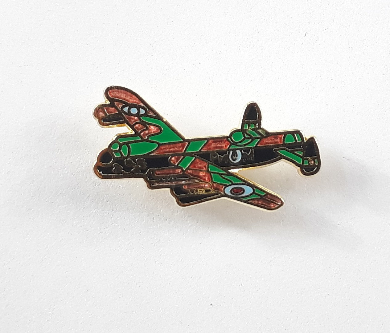 Enamel Lancaster Bomber Badge Lapel Pin Small Metal RAF