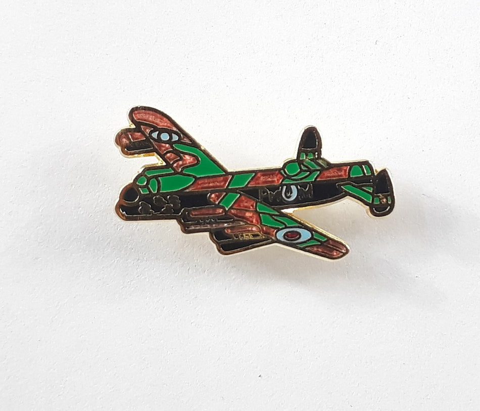 Enamel Lancaster Bomber Badge Lapel Pin Small Metal RAF