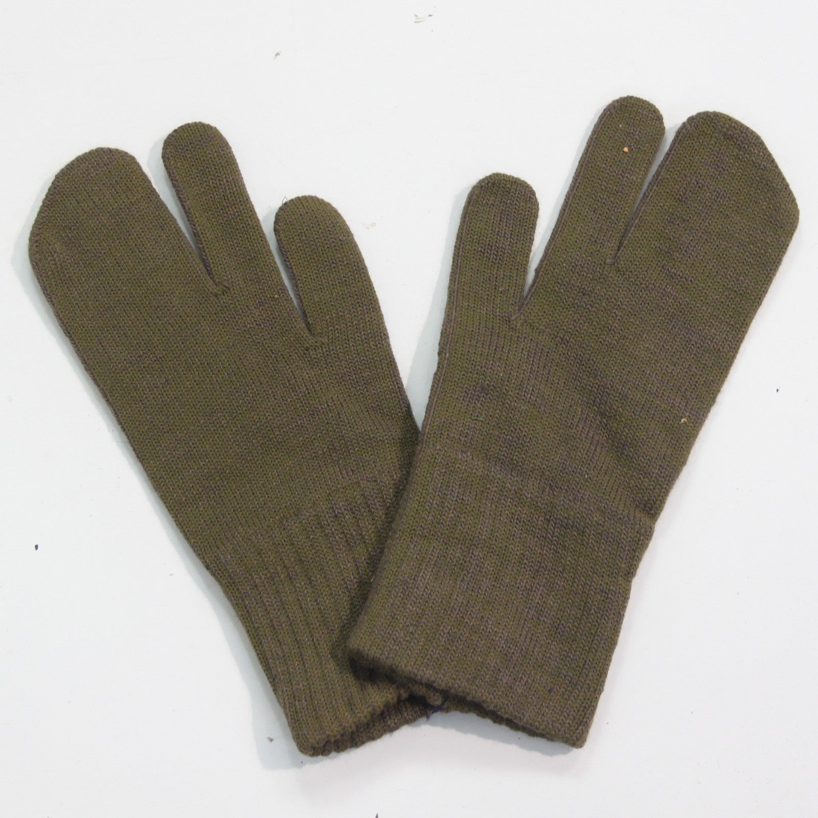 Vintage Mittens Knitted East European Mitts Genuine Surplus Army 9-10 (4409)