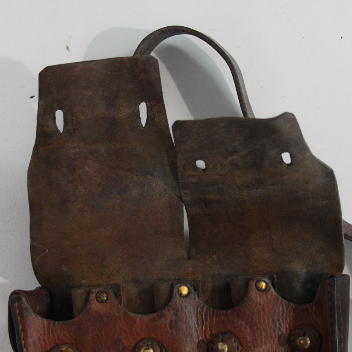 Genuine Surplus French Army IndoChina War Leather Pouch Side Bag (3478)