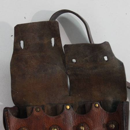 Genuine Surplus French Army IndoChina War Leather Pouch Side Bag (3478)