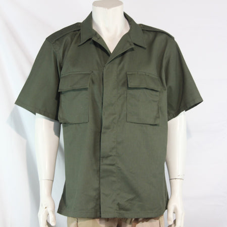 Genuine Surplus US Vintage Military Shirt Olive Green Short Sleeve 41-45" (4067)