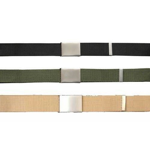 Kombat Army Clasp Belt Black Olive Tan Webbing Belt 1.25" Wide 26-42" Waist