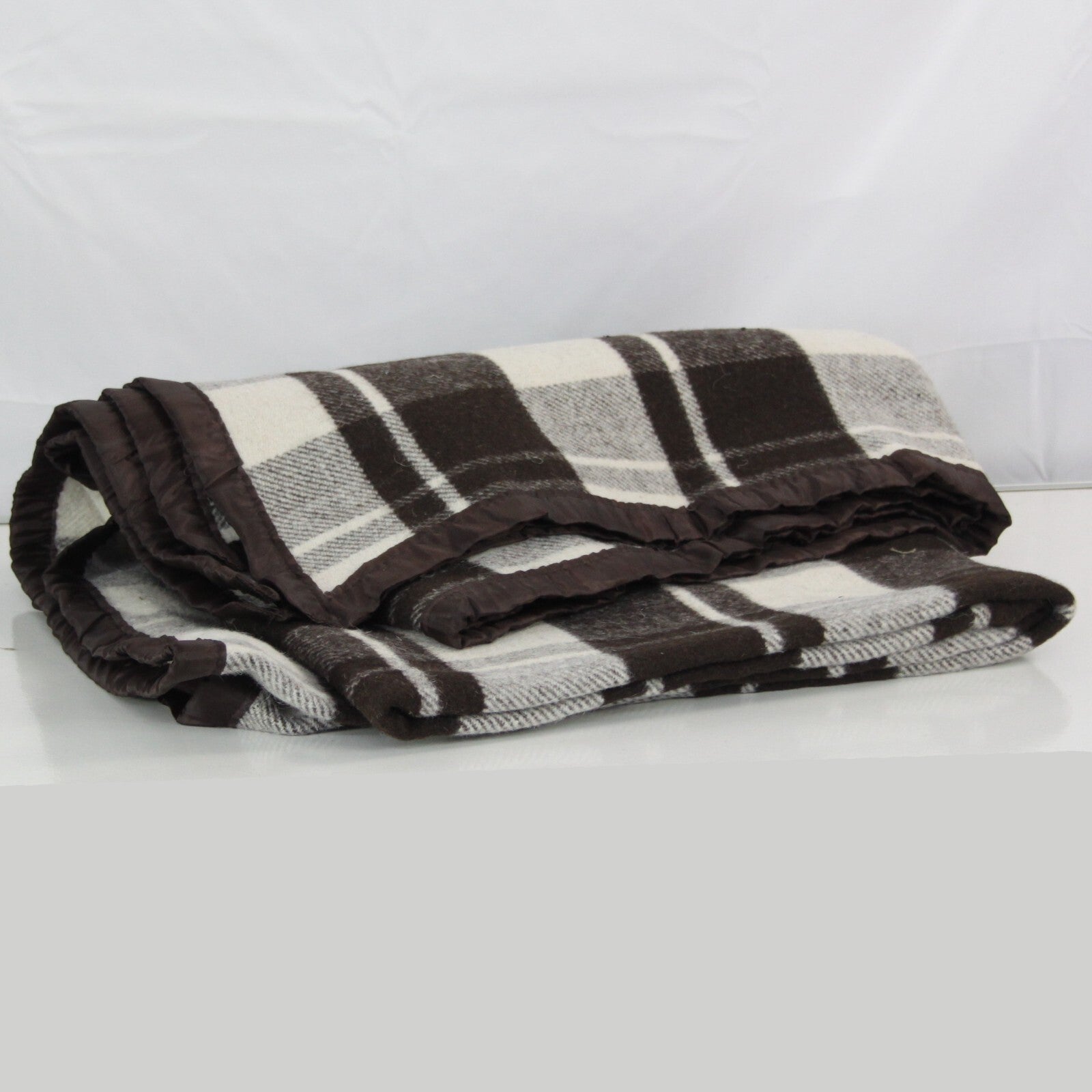 Genuine Surplus Romanian Army Military Blanket 70% Wool Check (3250)