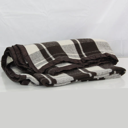 Genuine Surplus Romanian Army Military Blanket 70% Wool Check (3250)