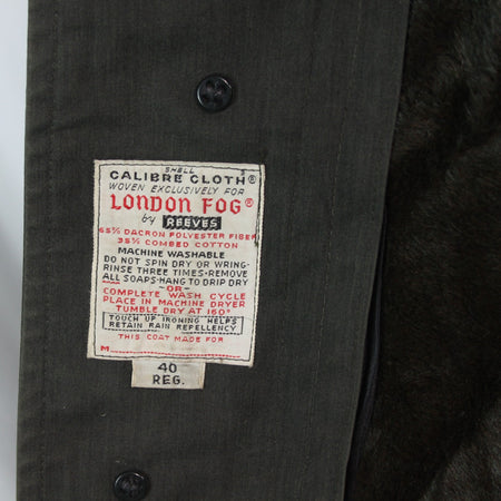 Vintage Mens Overcoat London Fog Faux Fur Lined Medium Warm Grey (4288)