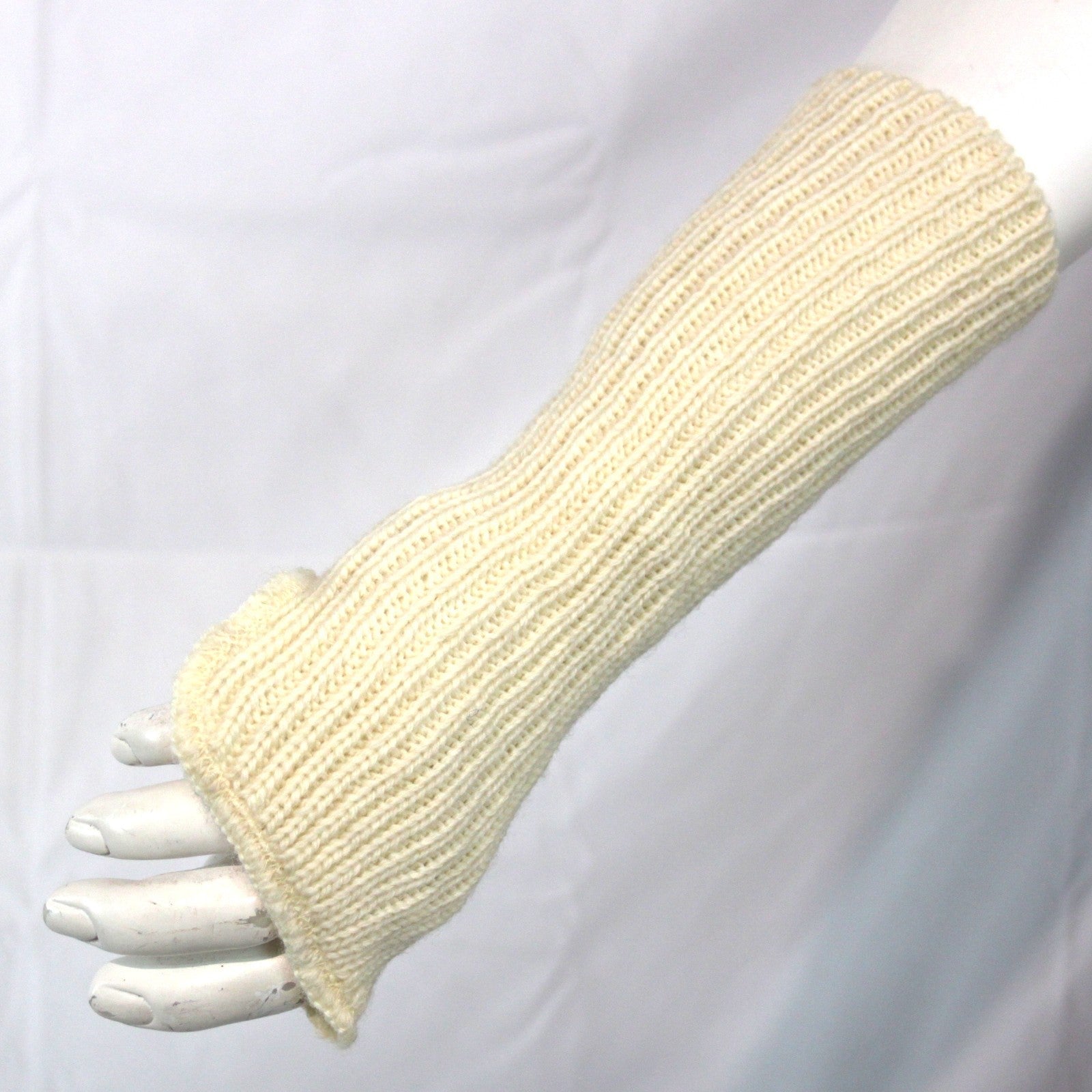 Genuine Surplus British Wool Knitted Wristlets Wrist Warmers Pair G1 (3536)