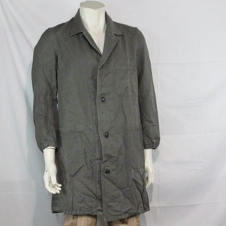 Genuine Surplus Vintage Herringbone French Army Warehouse Coat Grey 38" (3336)