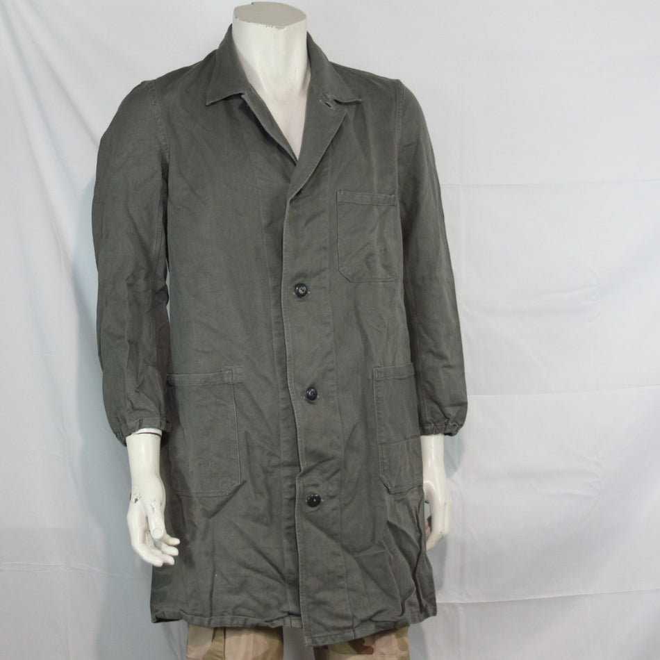 Genuine Surplus Vintage Herringbone French Army Warehouse Coat Grey 38" (3336)