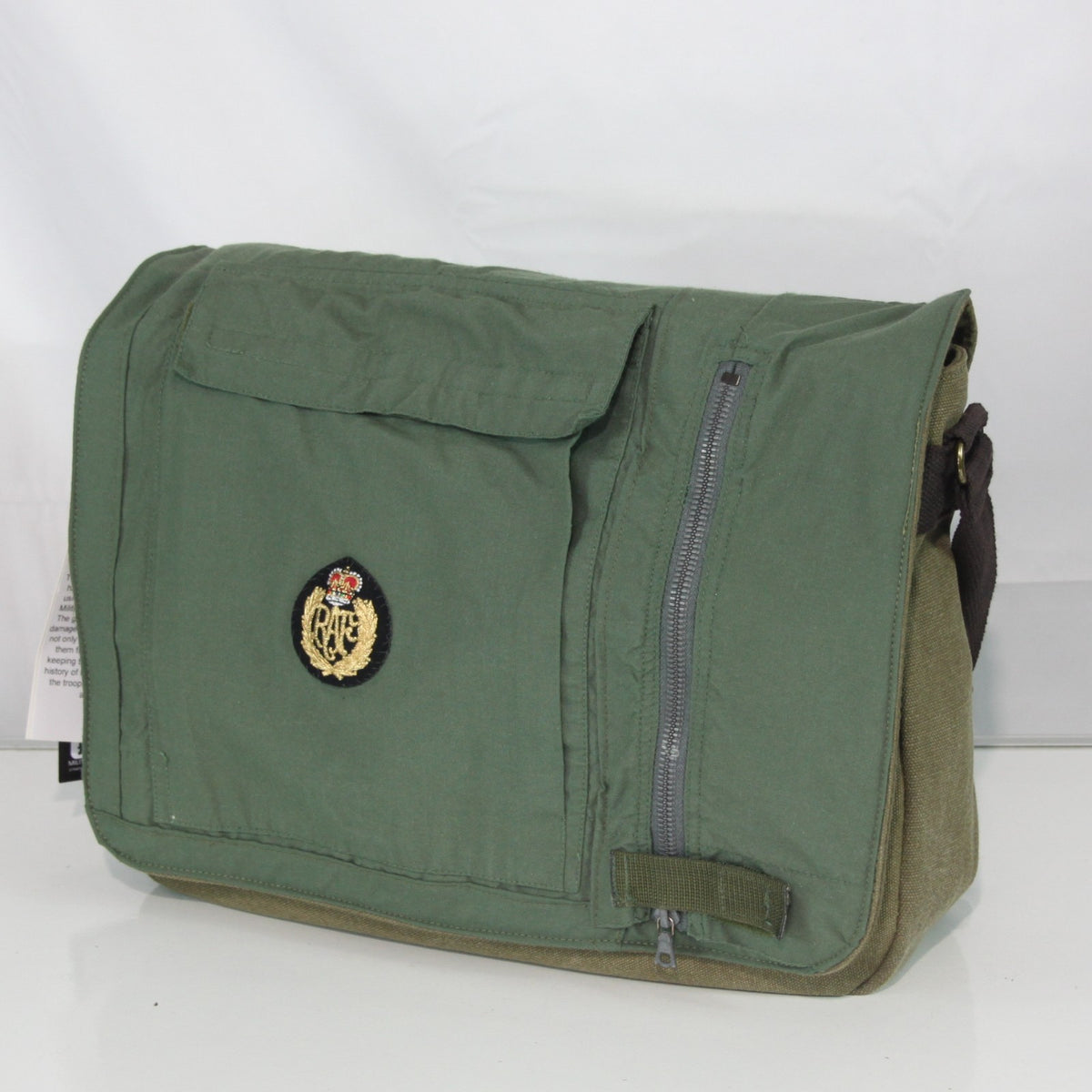 Upcycled RAF Flight Suit Made into Exclusive Messenger Bag Olive Aviation (4470)