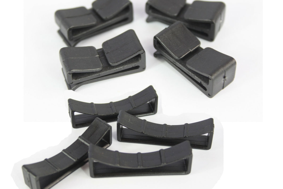 Webbing Loop Stays / Retainer Buckle Black Plastic Rucksac Replacement All Sizes