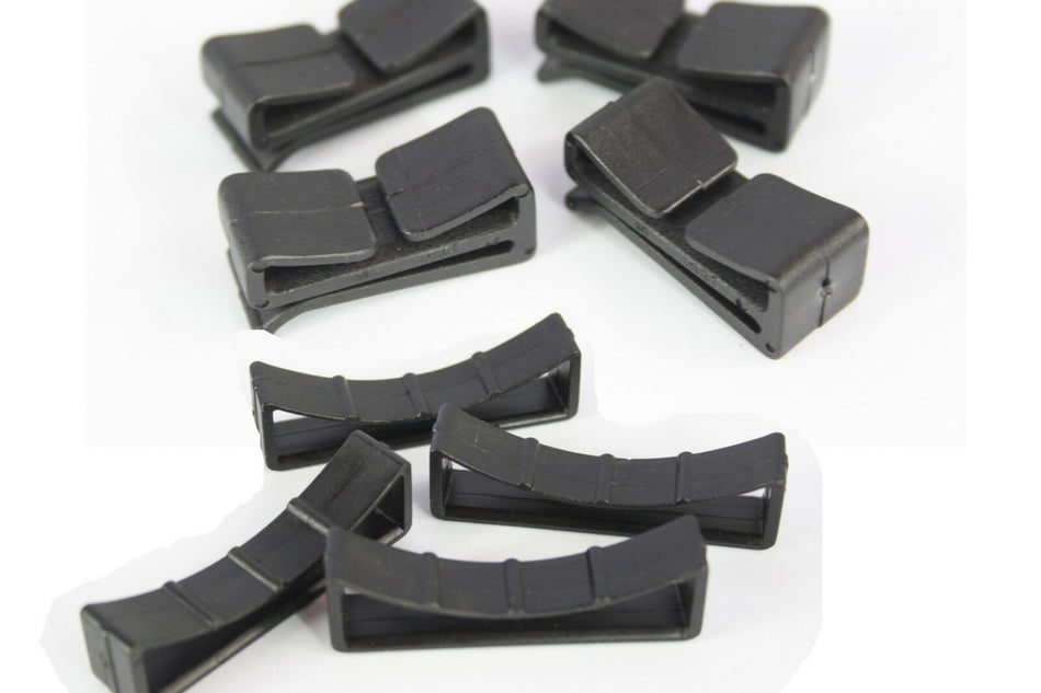 Webbing Loop Stays / Retainer Buckle Black Plastic Rucksac Replacement All Sizes