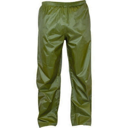 Highlander Stormguard Waterproof Trousers Olive PVC  Packaway Walking Hiking