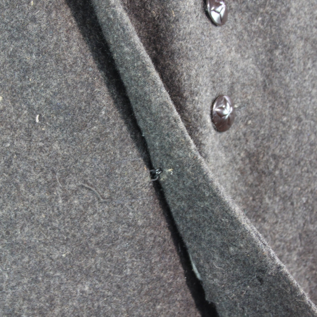 1970's Bulgarian Army Wool Greatcoat Genuine Surplus Grey Repaired 36-38"(3663)