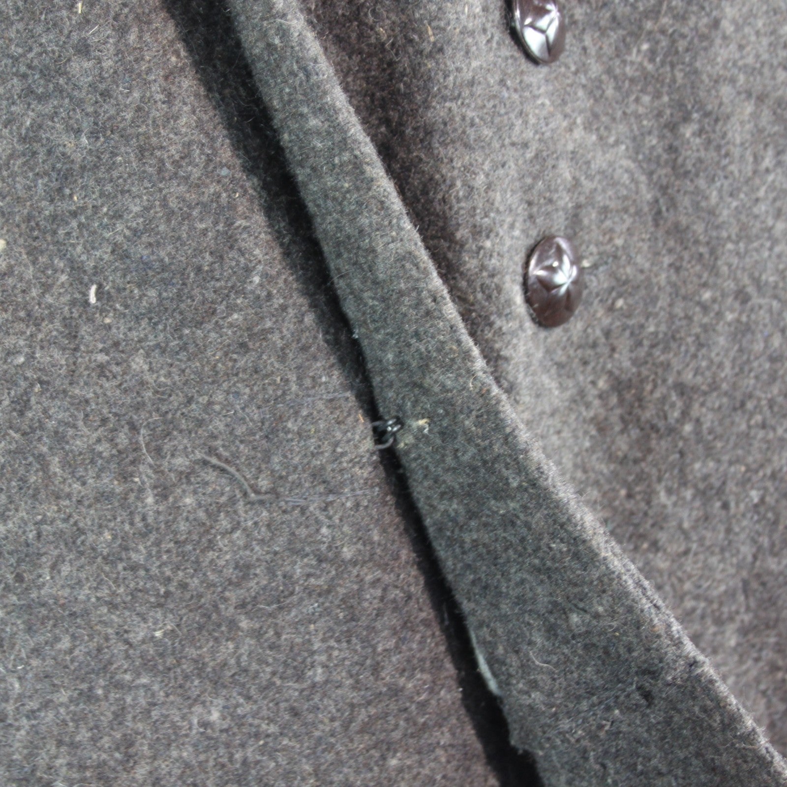 1970's Bulgarian Army Wool Greatcoat Genuine Surplus Grey Repaired 36-38"(3663)