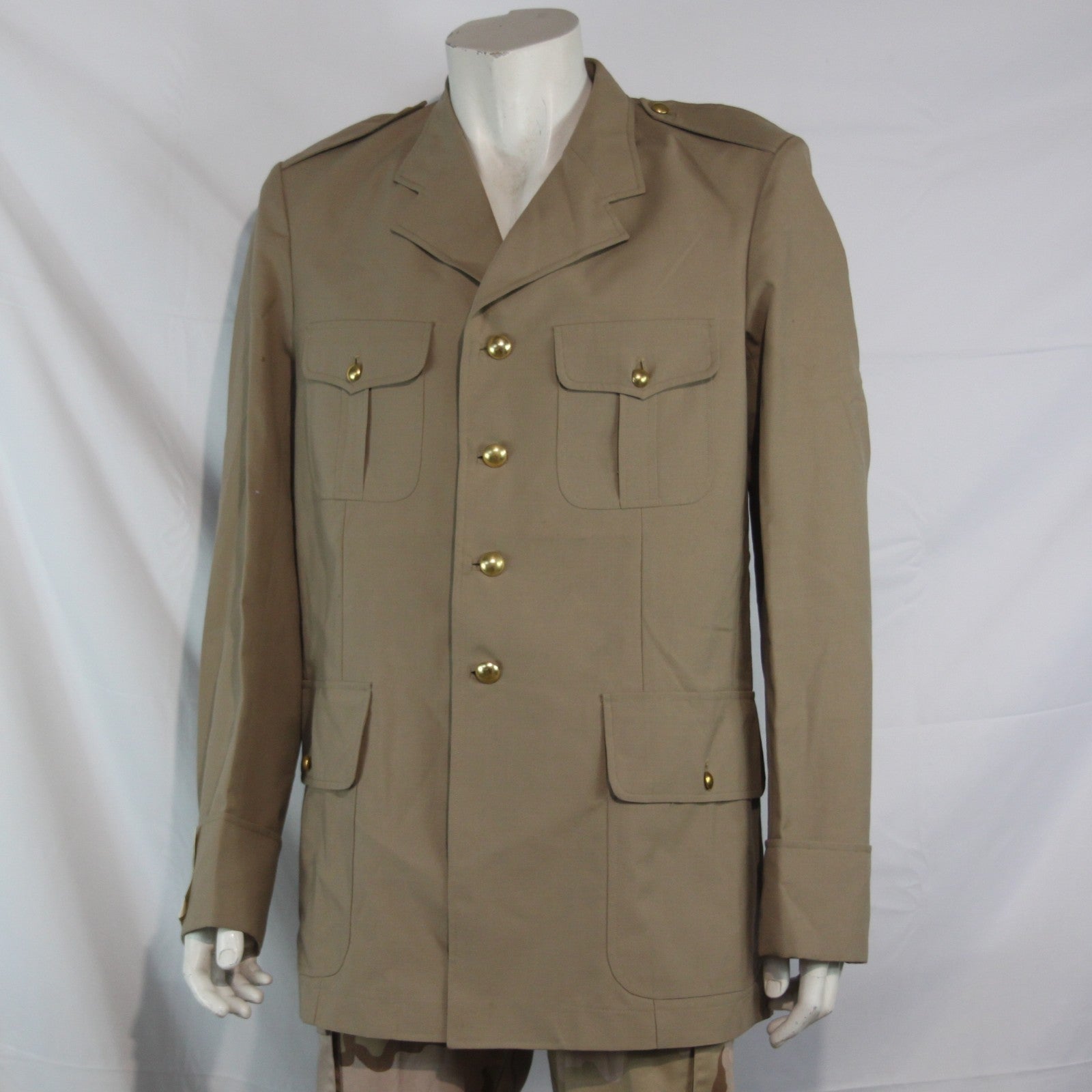 1960's French Army Dress Jacket Genuine Surplus Sand Beige Uniform (3554)