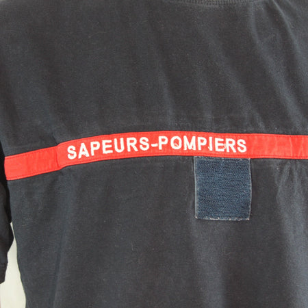 Genuine Surplus French Army T-Shirt Navy Red Stripe Cotton (4258)