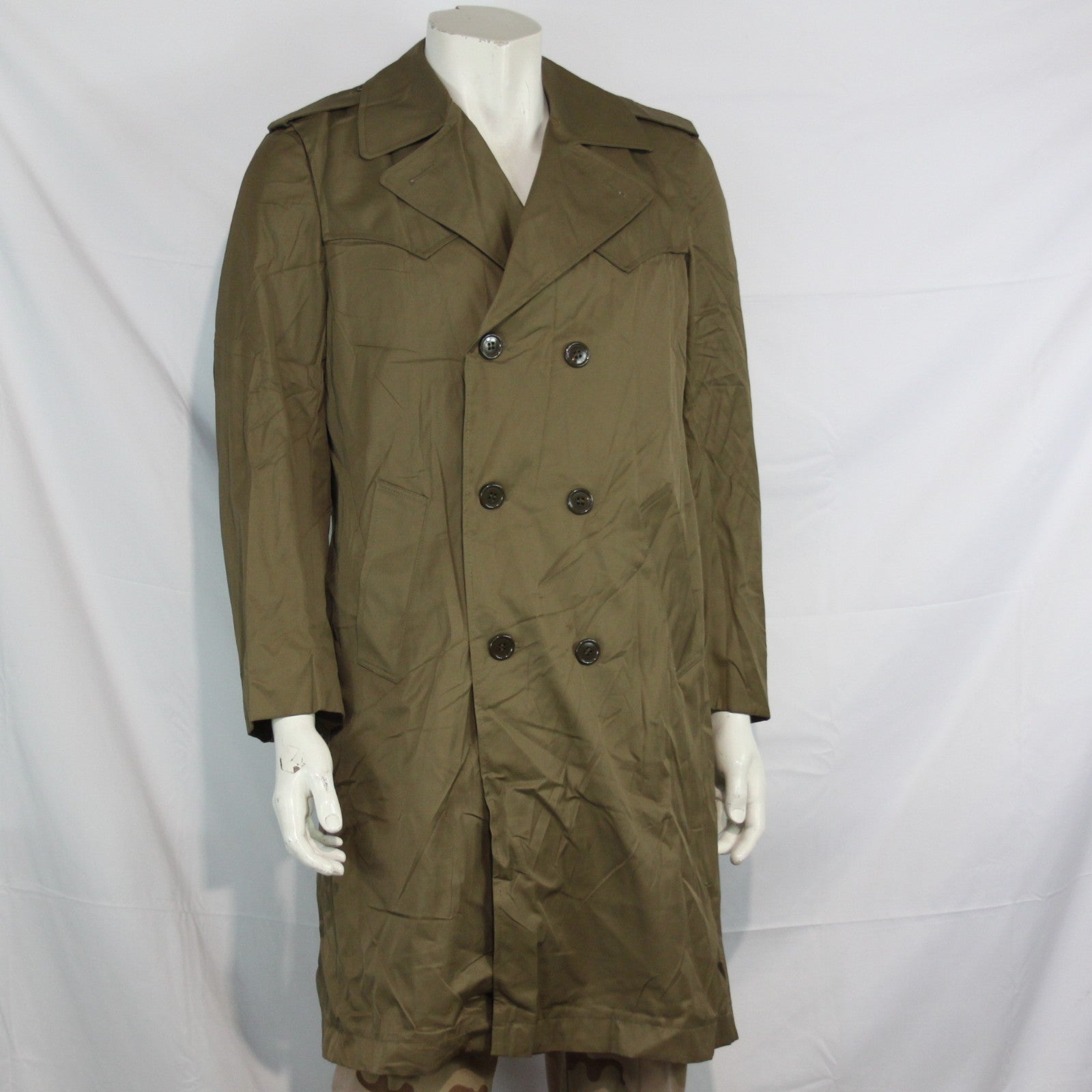 Genuine Surplus Spanish Army Faux Fur Lined Overcoat Khaki 36" (3344)