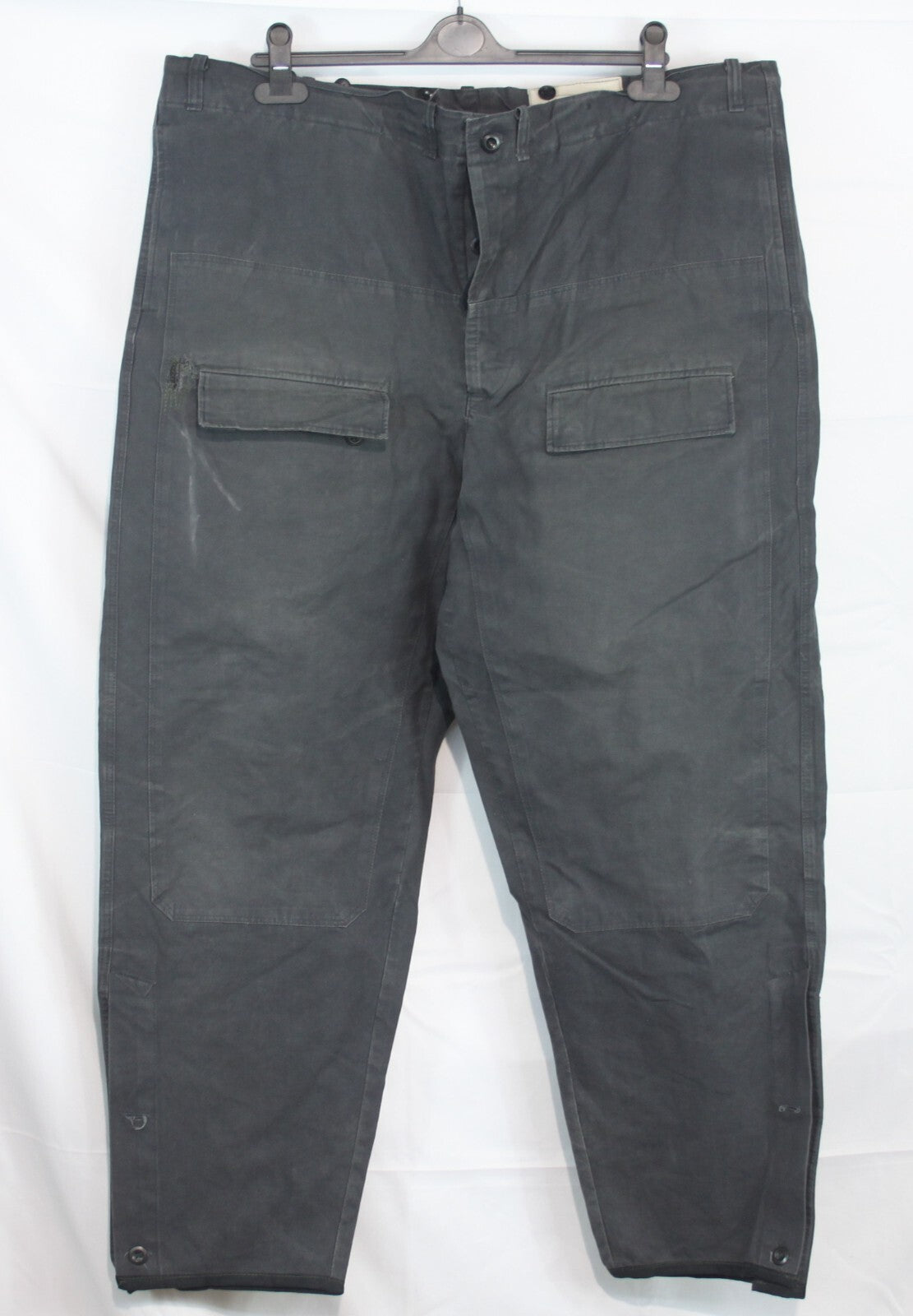 Genuine Surplus French / Belgian Vintage Canvas Trousers Stiff Navy 46" (1532)