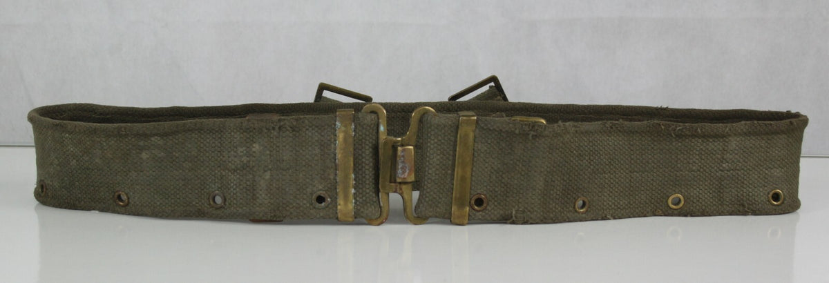 Genuine Surplus Vintage Dutch Army Pistol Belt 60mm Wide Army Military Buckle