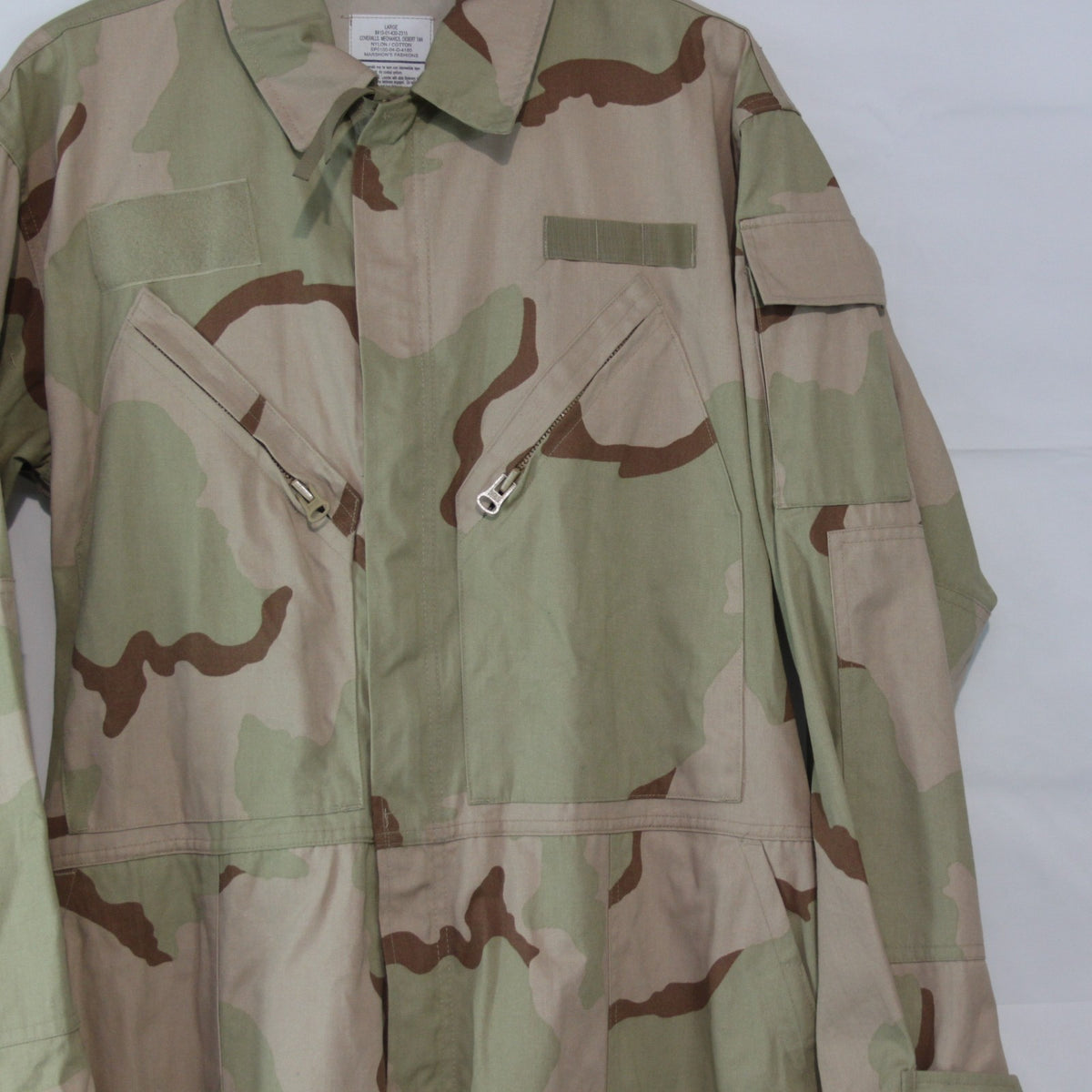 Rare US Army Tricolor Desert Camo Coverall Genuine Surplus Large 41-45" (3516)