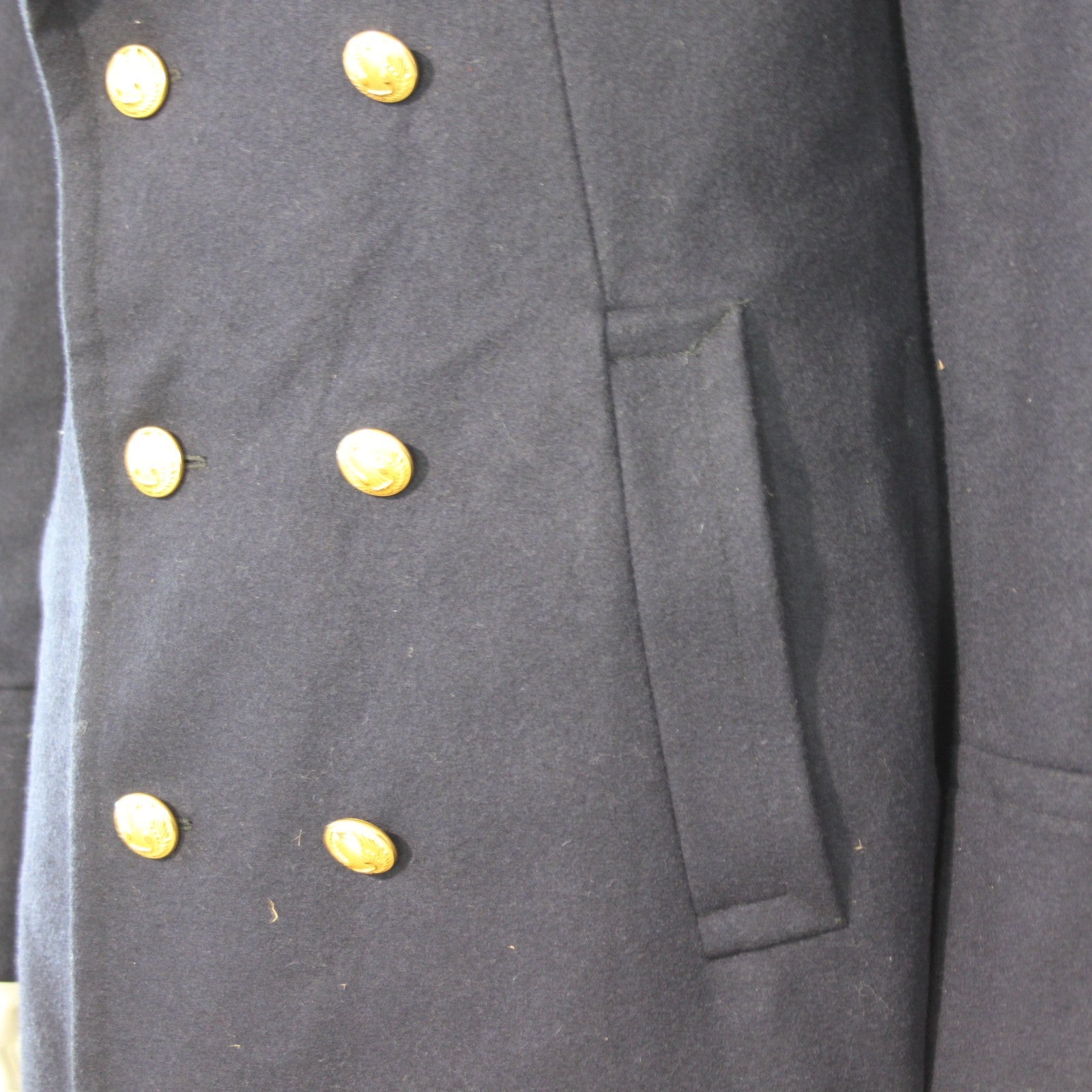 Mens French Airforce Overcoat Greatcoat Genuine Surplus 38-40" Chest (3513)