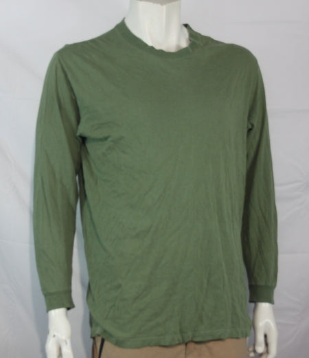 Genuine Surplus French Cotton Thermal Top Vest Long Sleeve Grade 2 Olive