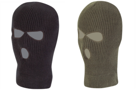 Knitted Balaclava 3 Hole Thermal Thinsulate Winter Warm Olive Green Black