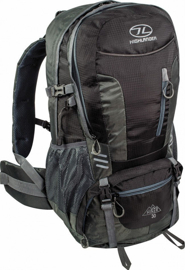 Highlander Hiker 30 Litre Rucksack Walking Backpack Black pack Daysack