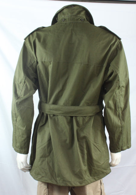 Genuine Surplus Czech Army Olive Canvas Parka Belted Unlined 44-46" (1413)